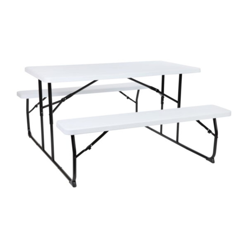 Flash Furniture Folding Picnic Table, White | Bigbigmart.com