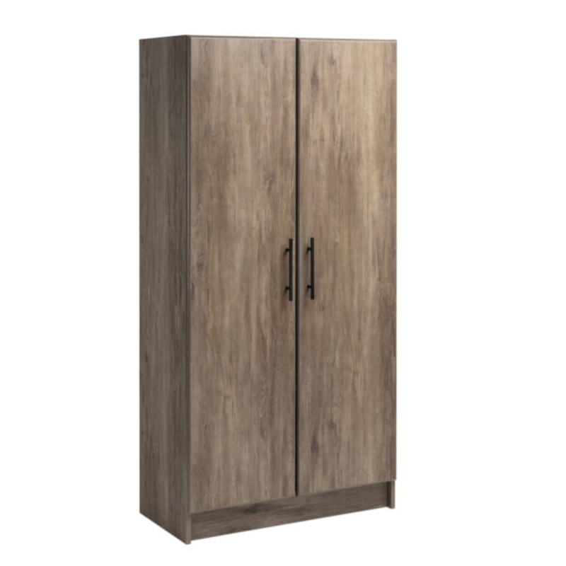 Prepac Elite 2-Door Freestanding Storage Cabinet, 16 D x 32 W x 65 H, Drifted Gray | Bigbigmart.com
