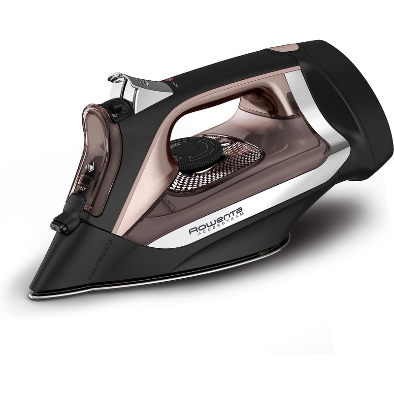 Rowenta Access Stainless Steel Soleplate Steam Iron with Retractable Cord 350 Microsteam Holes, Cotton, Wool, Poly, Silk, Linen, Nylon 1725 Watts Portable, Ironing, Garment Steamer DW2459 | Bigbigmart.com