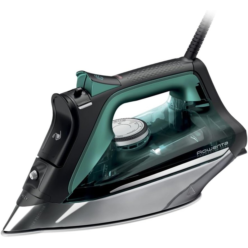 Rowenta Pro Master Stainless Steel Soleplate Steam Iron for Clothes 400 Microsteam Holes, Cotton, Wool, Poly, Silk, Linen, Nylon 1775 Watts Ironing, Garment Steamer, Powerful Steam DW8360 | Bigbigmart.com