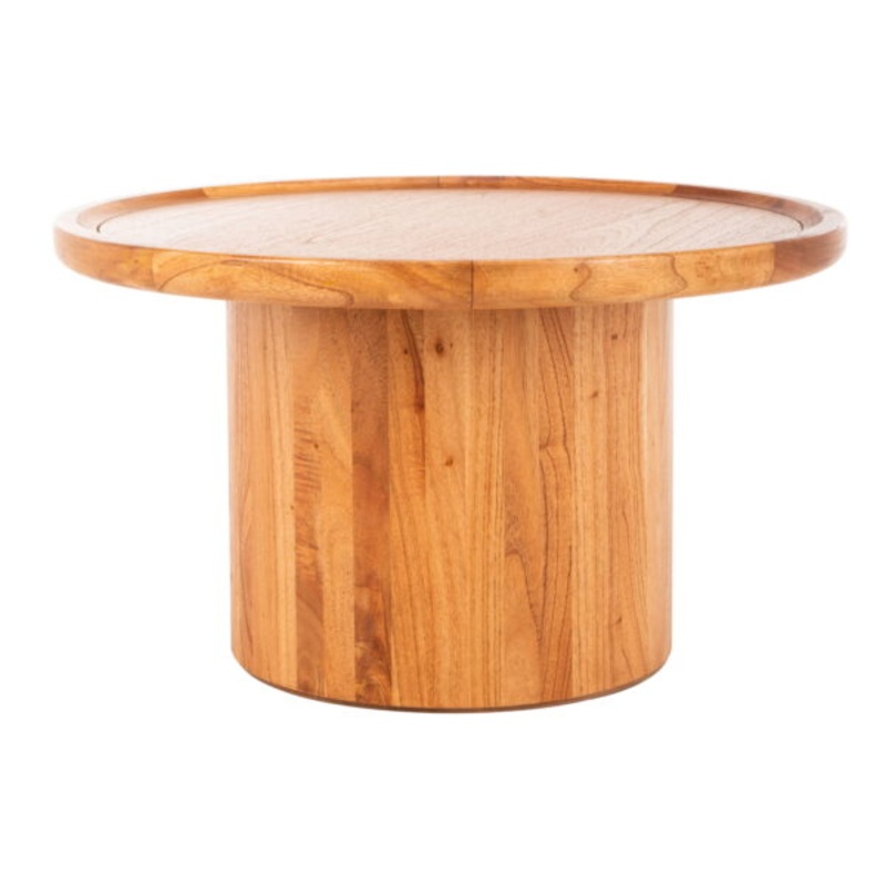 SAFAVIEH Devin Round Pedestal Coffee Table Natural | Bigbigmart.com