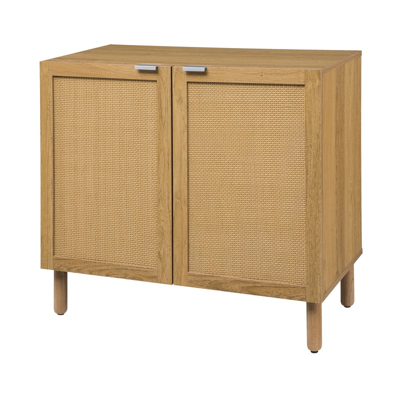 Sango Orre Rattan 2 Door Accent Cabinet, Brown | Bigbigmart.com