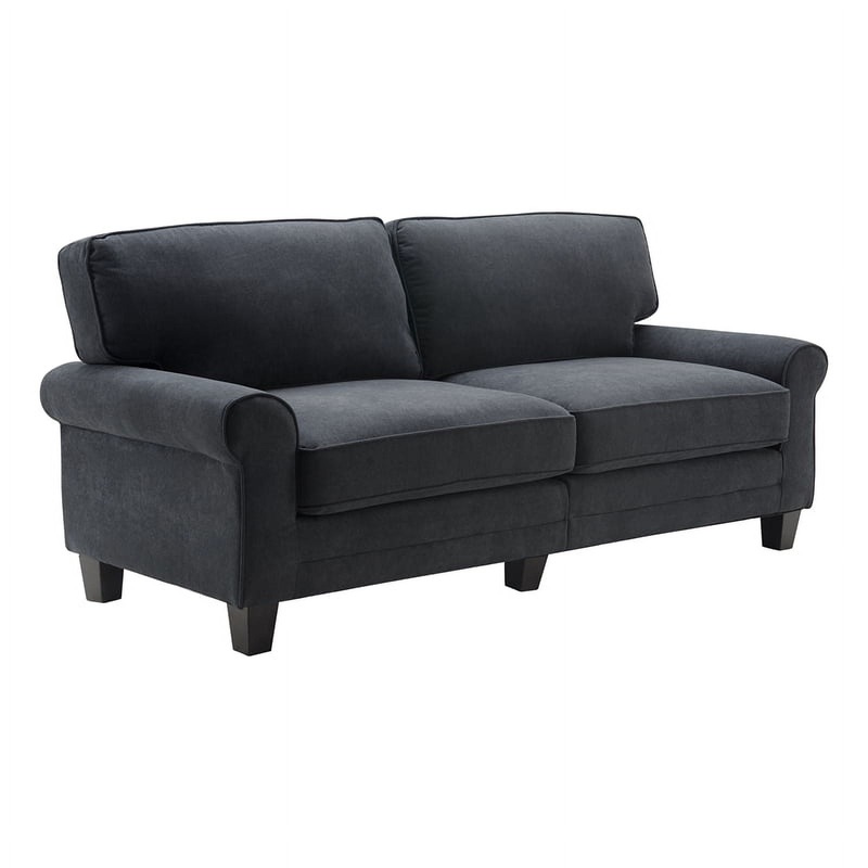 Serta Copenhagen Traditional Rolled Arm 78-inch Sofa, Charcoal Fabric | Bigbigmart.com