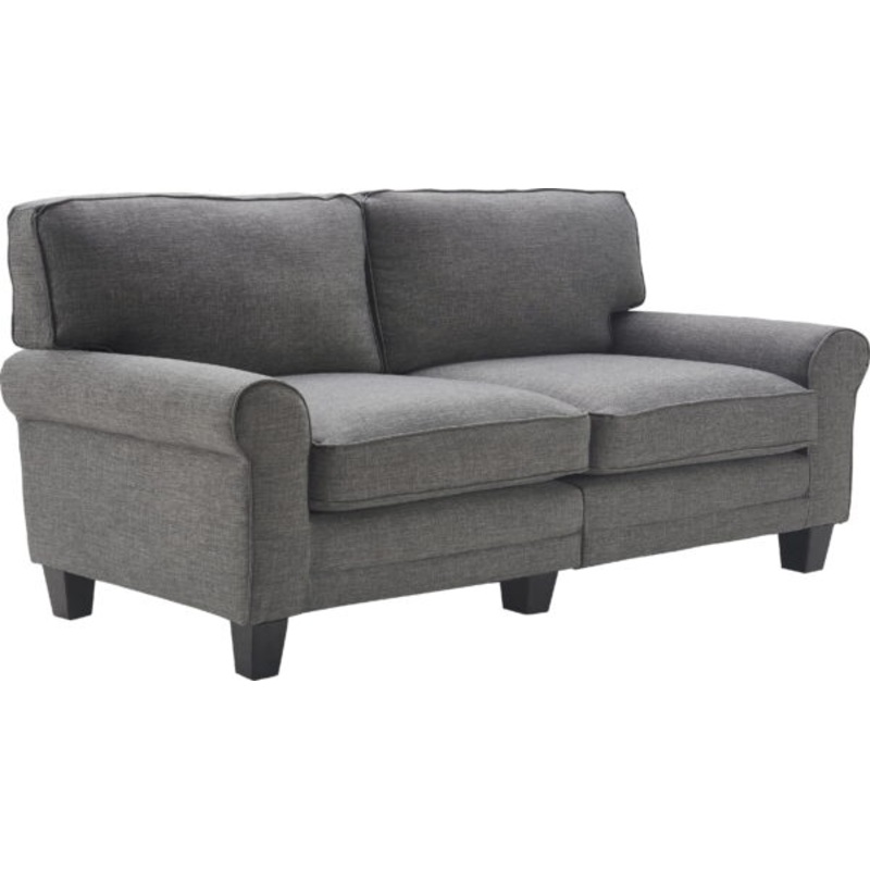 Serta Copenhagen Traditional Rolled Arm 78-inch Sofa, Gray Fabric | Bigbigmart.com