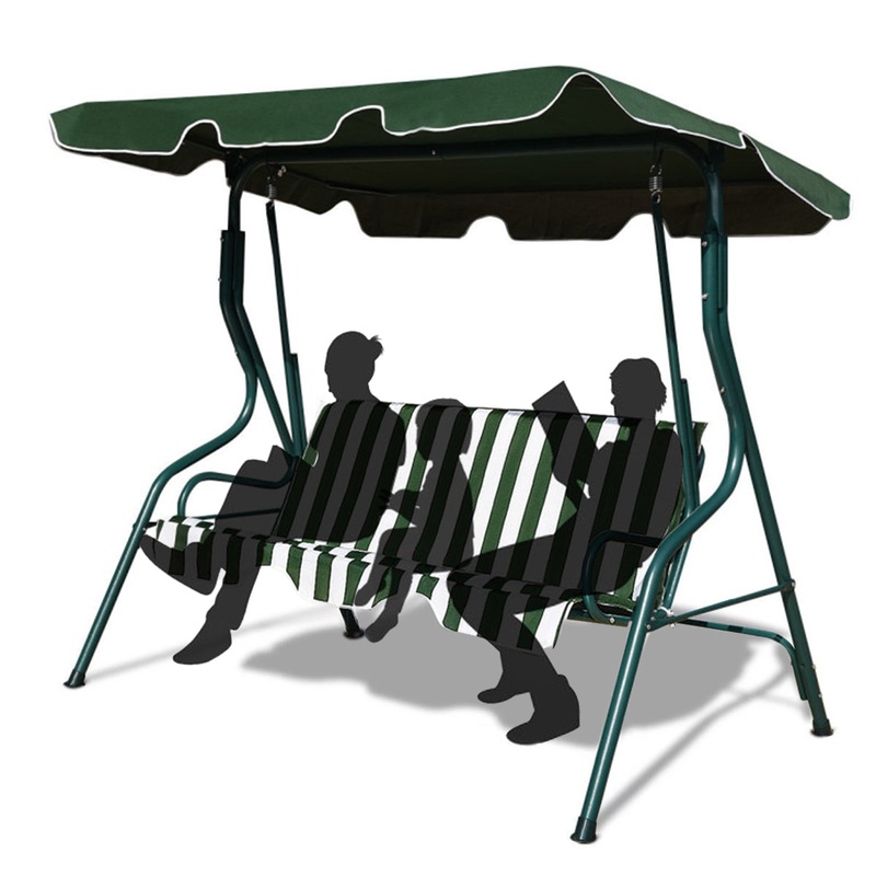 SUGIFT Outdoor Porch Swing Canopy Patio Swing Chair 3 Person Canopy Hammock | Bigbigmart.com