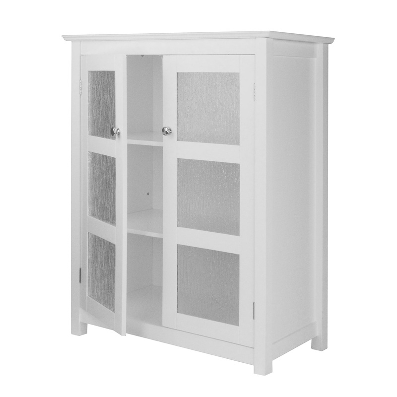 Teamson Home Connor Floor Cabinet with 2 Glass Doors Cover white | Bigbigmart.com