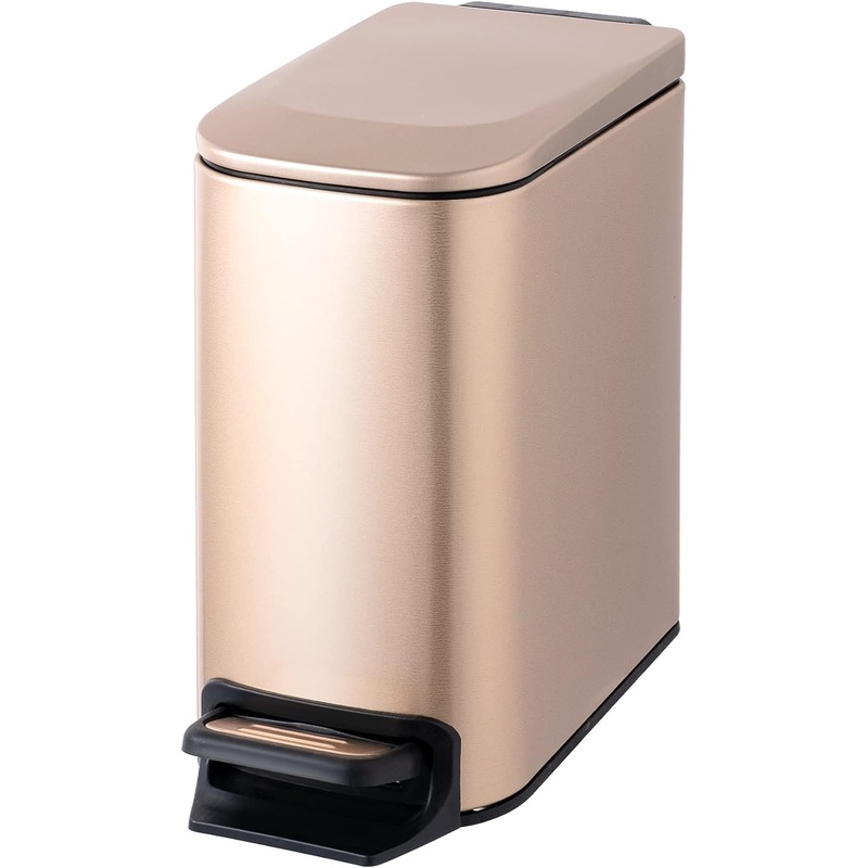 Cesun Small Bathroom Trash Can with Lid Soft Close, Step Pedal, 6 Liter / 1.6 Gallon Stainless Steel Garbage Can with Removable Inner Bucket