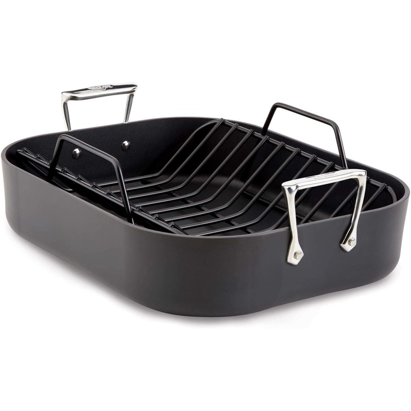 Cooks Standard 16-Inch by 13-Inch Stainless Steel Roaster with Rack, Rectangular | Bigbigmart.com