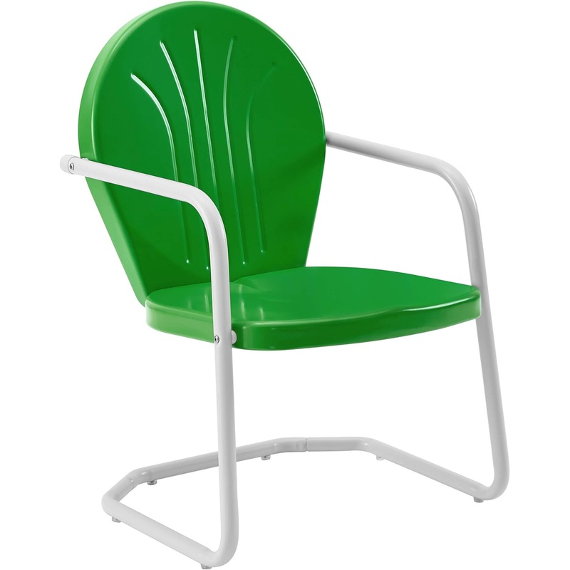 Crosley Furniture Griffith Metal Outdoor Chair – Grasshopper Green | Bigbigmart.com