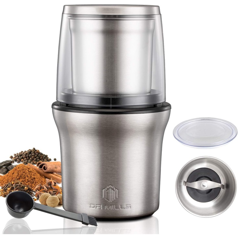 DR MILLS DM-7412N Coffee Grinder Electric,Coffee Grinder,spice grinder electric, detachable cup, Blade & cup made with SUS304 stianlees steel,200w small food grinder grain grinder | Bigbigmart.com