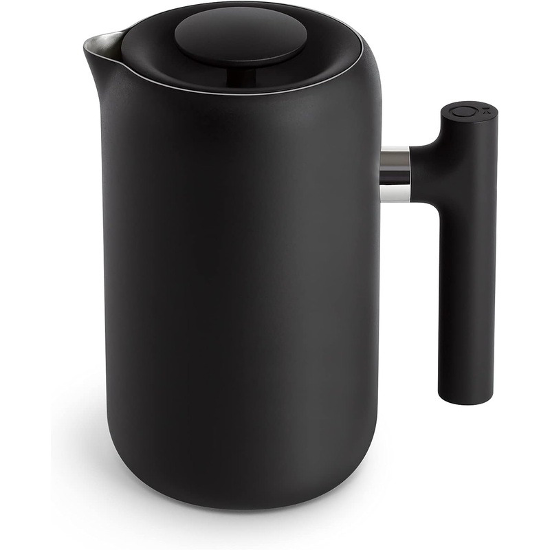 Fellow Clara Insulated Coffee Maker with Enhanced Filtration System – Portable French Press Stainless Steel – 24 oz Carafe – Matte Black | Bigbigmart.com