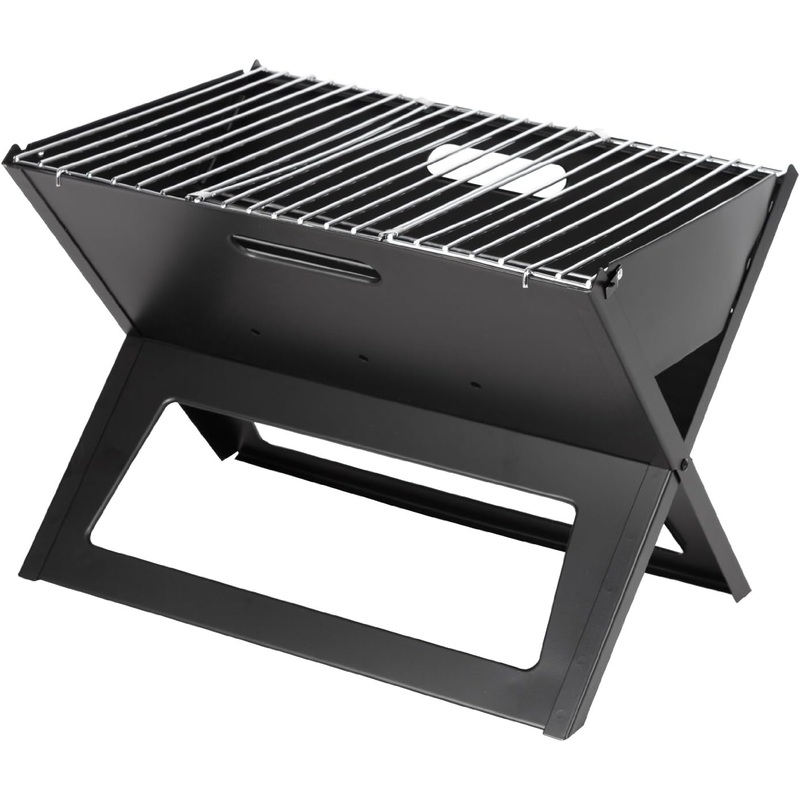 Fire Sense 60508 Notebook Charcoal BBQ Grill 3.5mm Cooking Bars Instant Foldable & Easy Portability For Outdoor Barbecues Camping Traveling Picnics Garden Beach Party – Black | Bigbigmart.com