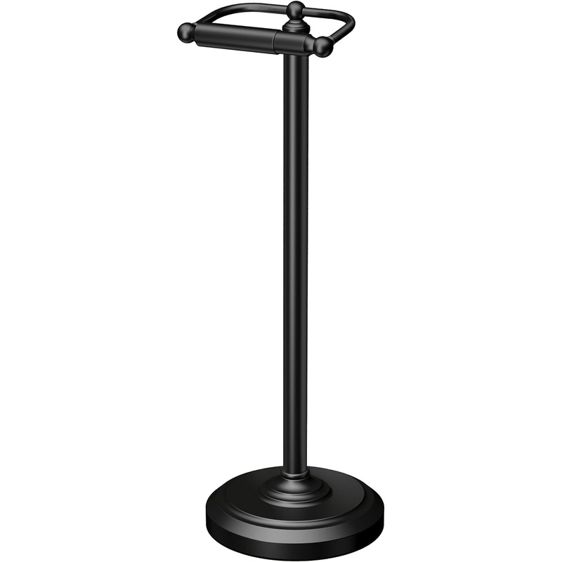 Gatco 1436MX, Freestanding Toilet Paper Holder, 22 H, Matte Black/Floor Standing Weighted Base Toilet Paper Holder Stand | Bigbigmart.com
