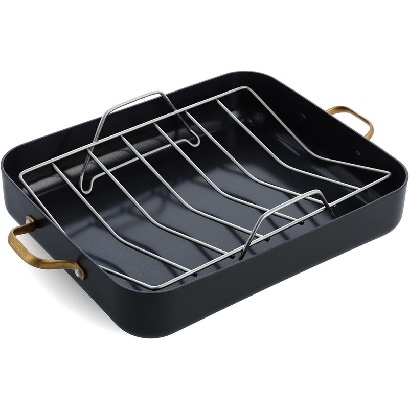 GreenPan Reserve Healthy Ceramic Nonstick Roasting Pan, 13 x 16, Black | Bigbigmart.com