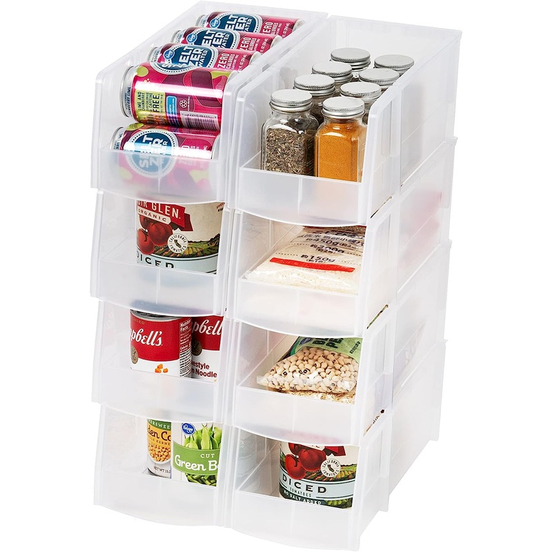 IRIS Large Bin, 8 Pack, Clear | Bigbigmart.com