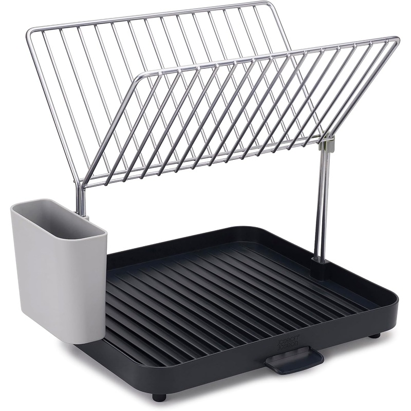 Joseph Joseph Y-Rack Dish Rack and Drain Board Set with Cutlery Organizer Drainer Drying Tray, Large, Gray | Bigbigmart.com