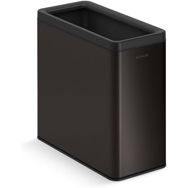 Kohler K-31313-BST 12-Liter Open-Top Trash Can, Black Stainless Steel | Bigbigmart.com