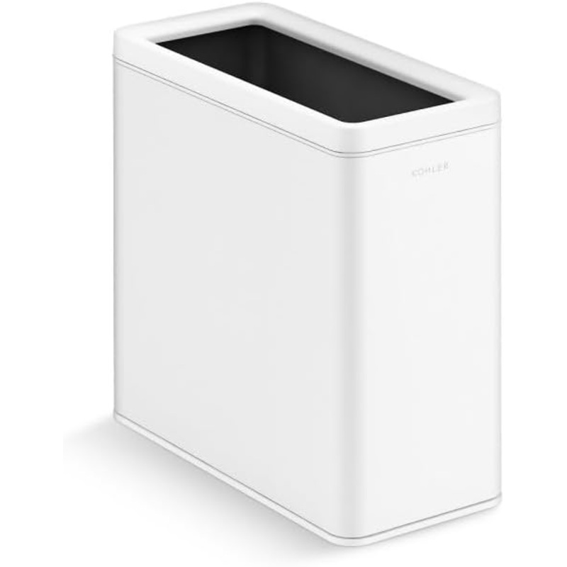 Kohler K-31313-STW 12-Liter Open-Top Trash Can, White Stainless Steel | Bigbigmart.com