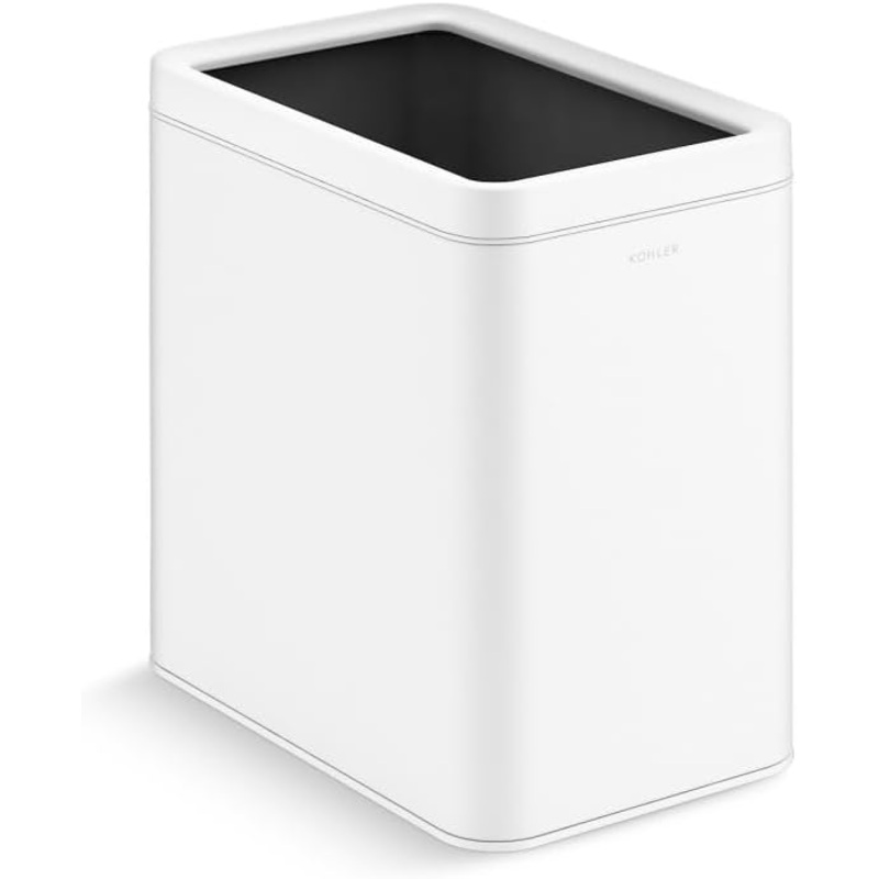Kohler K-31314-STW 25-Liter Open-Top Trash Can, White Stainless Steel | Bigbigmart.com