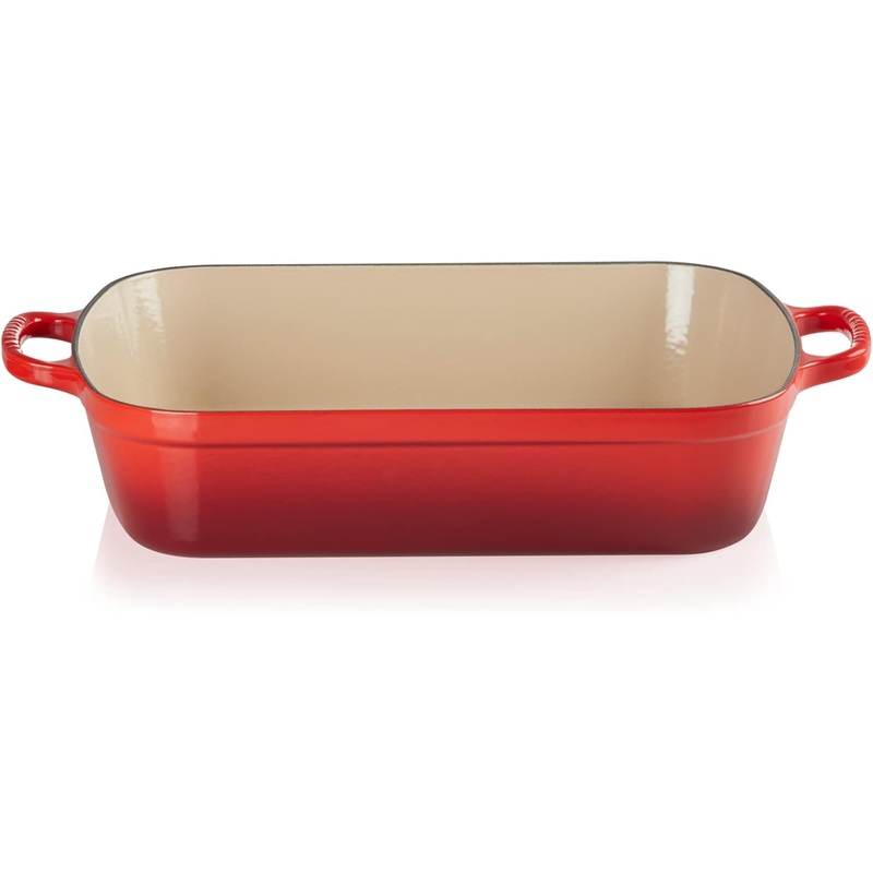 Le Creuset Enameled Cast Iron Signature Rectangular Roaster, 7 qt. (12.8 x 18.7), Cerise | Bigbigmart.com