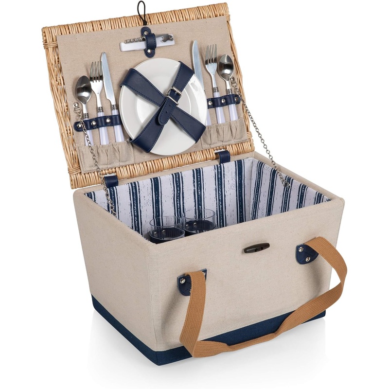 PICNIC TIME Boardwalk Picnic Basket – Romantic Picnic Basket – Picnic Set | Bigbigmart.com