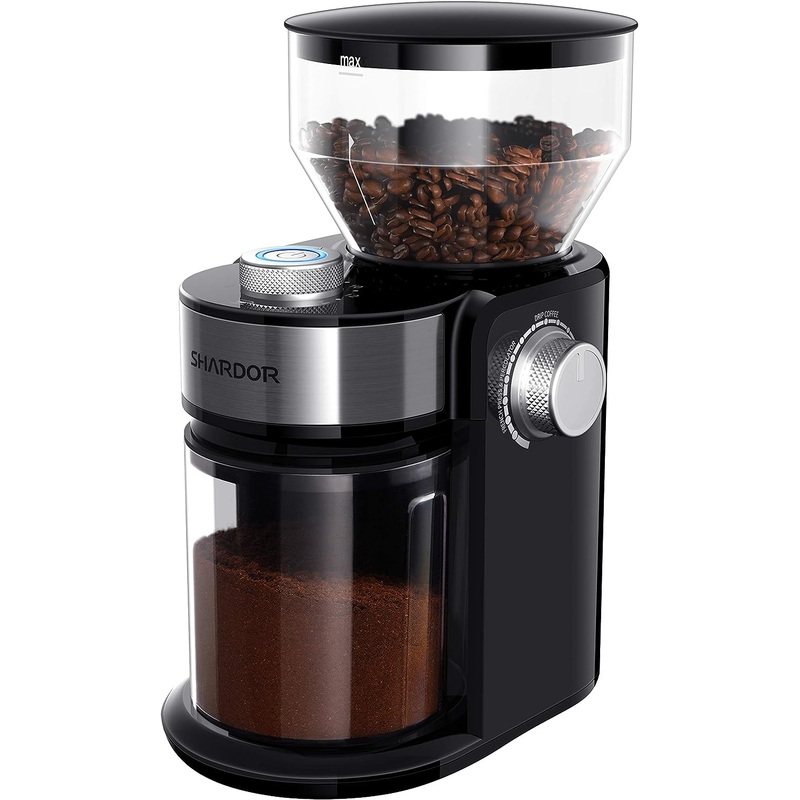 SHARDOR Electric Burr Coffee Grinder 2.0, Adjustable Burr Mill with 16 Precise Grind Setting for 2-14 Cup, Black | Bigbigmart.com
