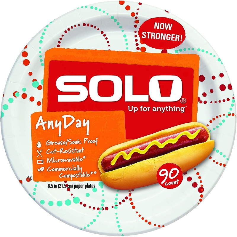 Solo AnyDay Paper Plates, 8.5 Inch Paper Plates, Case of 360 Total Paper Plates | Bigbigmart.com