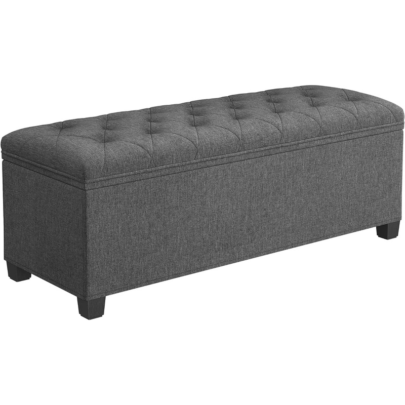 SONGMICS Storage Ottoman Bench, Bench with Storage, for Entryway, Bedroom, Living Room, Dark Gray ULSF088G01 | Bigbigmart.com