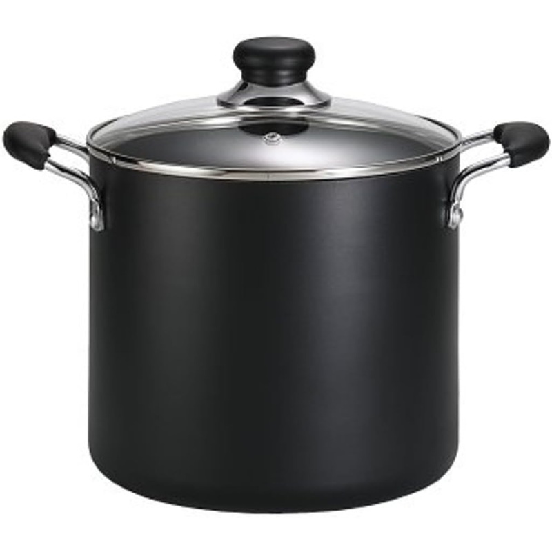 T-fal Initiatives Nonstick Stockpot 8 Quart Oven Broiler Safe 350F Cookware, Pots and Pans, Dishwasher Safe Black | Bigbigmart.com