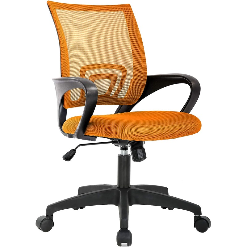 BestOffice Home Office Chair Ergonomic Desk Chair Mesh Computer Chair with Lumbar Support Armrest Executive Rolling Swivel Adjustable Mid Back Task Chair for Women Adults (Orange) | Bigbigmart.com