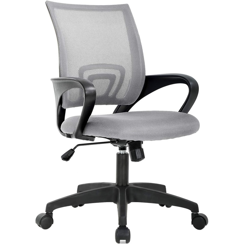 BestOffice Office Chair Desk Chair Computer Chair Ergonomic Executive Swivel Rolling Chair with Lumbar Support Arms Adjustable Task Chair for Women Adults, Grey | Bigbigmart.com