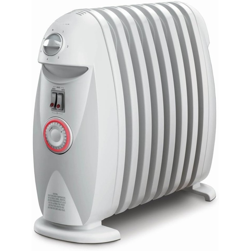 DeLonghi TRN0812T Portable Oil-Filled Radiator with Programmable Timer | Bigbigmart.com