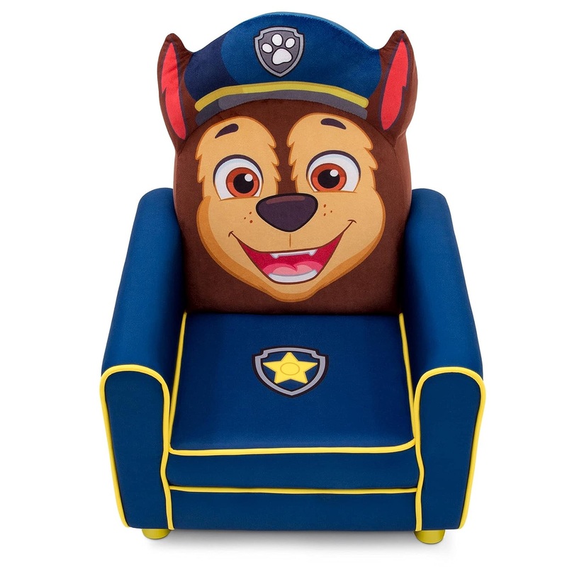 Delta Children Figural Upholstered Kids Chair, Nick Jr. PAW Patrol Chase,Wood, Blue | Bigbigmart.com