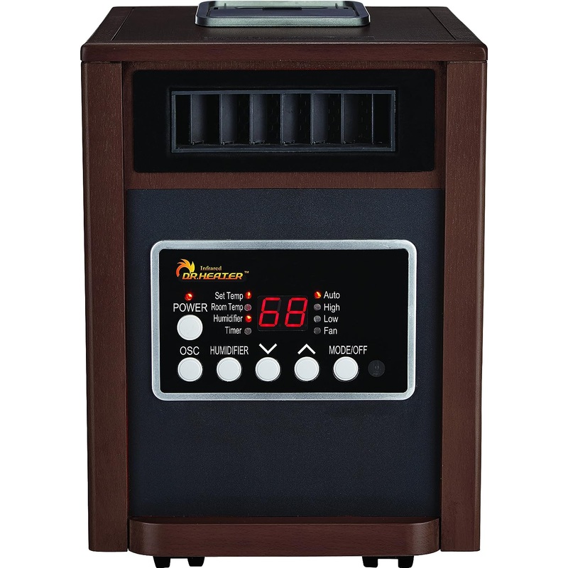 Dr Infrared Heater DR-998W, Dual Heating System, Walnut | Bigbigmart.com