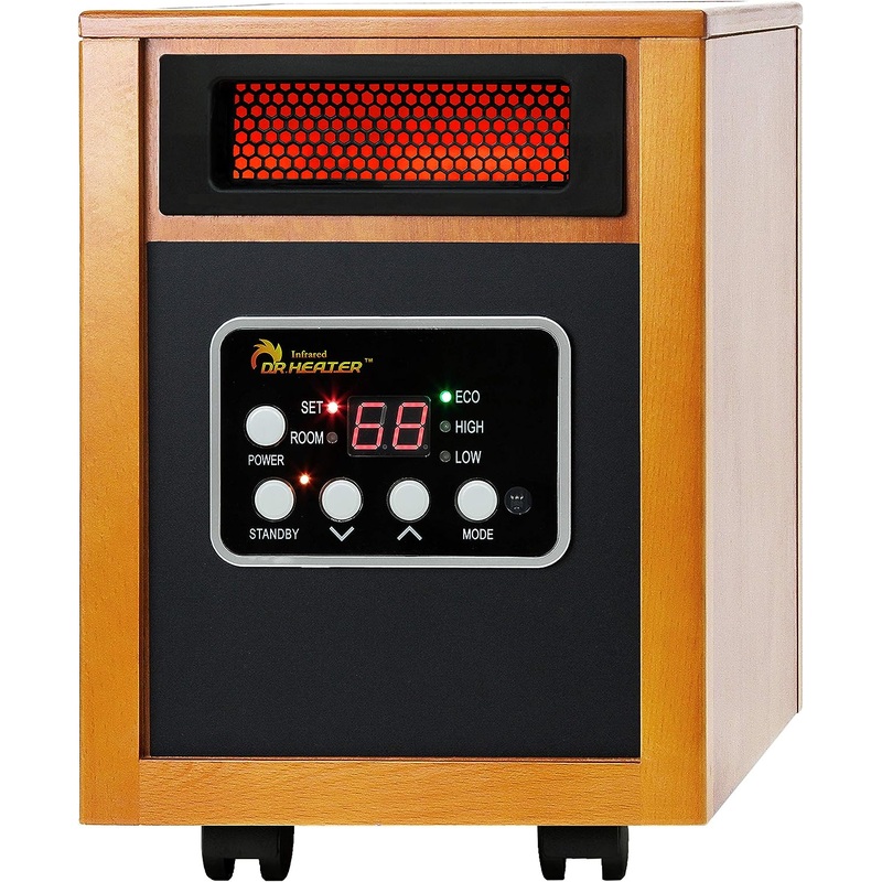 Dr Infrared Heater Portable Space Heater, 1500-Watt, Cherry | Bigbigmart.com