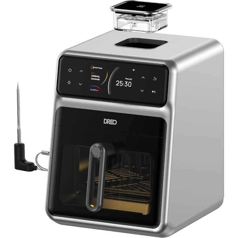 Dreo ChefMaker Combi Fryer, Cook like a pro with just the press of a button, Smart Air Fryer Cooker with Cook probe, Water Atomizer, 3 professional cooking modes, 6 QT | Bigbigmart.com