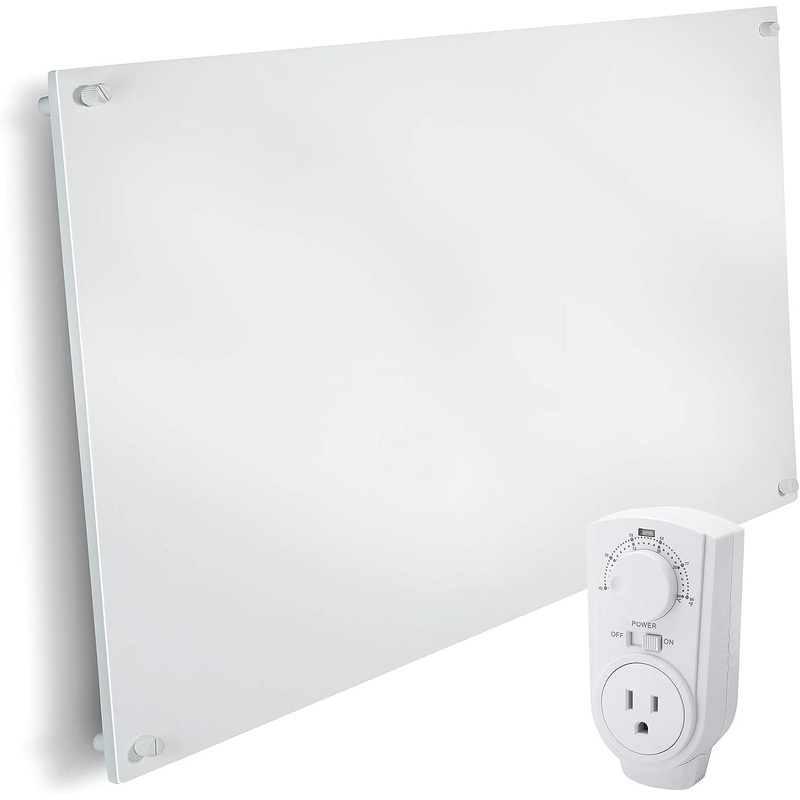EconoHome Wall Mount Space Heater Panel – with Thermostat – 600 Watt Convection Heater – Ideal for 200 Sq Ft Room – 120V Electric Heater | Bigbigmart.com