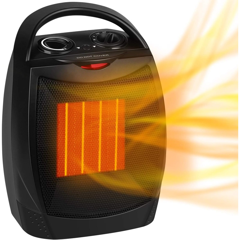 GiveBest Portable Electric Space Heater, 1500W/750W Ceramic Heater with Thermostat, Heat Up 200 Square Feet in Minutes, Safe and Quiet for Office Room Desk Indoor Use | Bigbigmart.com
