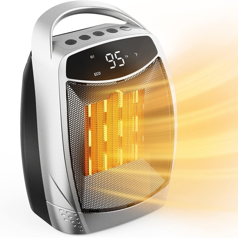 GiveBest Space Heaters for Indoor Use, Portable Heater with Thermostat, Timer, Eco Mode and Fan Mode, 1500W PTC Ceramic Fast Safety Heat for Bedroom Home | Bigbigmart.com