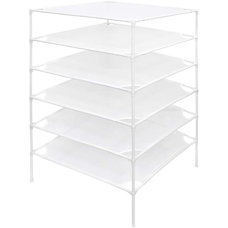 Growsun Sweater Drying Rack 6-Layer Stackable Mesh Cloth Dry Dyier,White | Bigbigmart.com