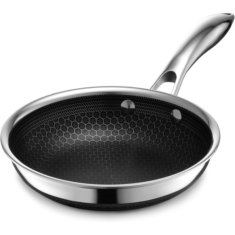 HexClad Hybrid Nonstick 7-Inch Fry Pan, Stay-Cool Handle, Dishwasher and Oven Safe, Induction Ready, Compatible with All Cooktops | Bigbigmart.com