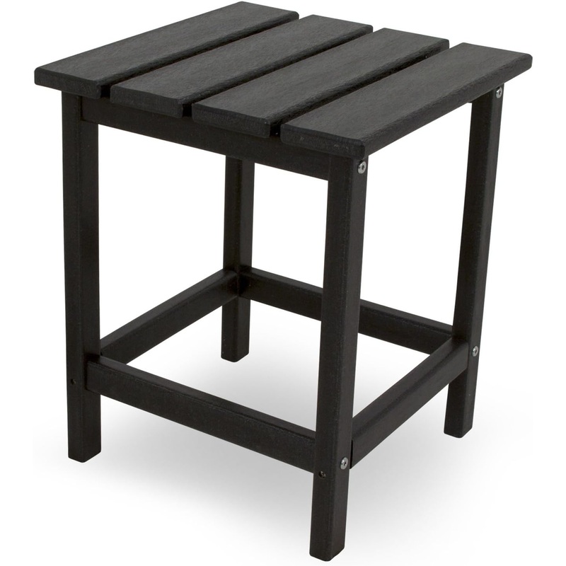 POLYWOOD ECT18BL Long Island 18 Side Table, Black | Bigbigmart.com
