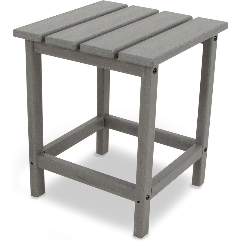 POLYWOOD ECT18GY Long Island Side Table, 18-Inch, Slate Grey | Bigbigmart.com
