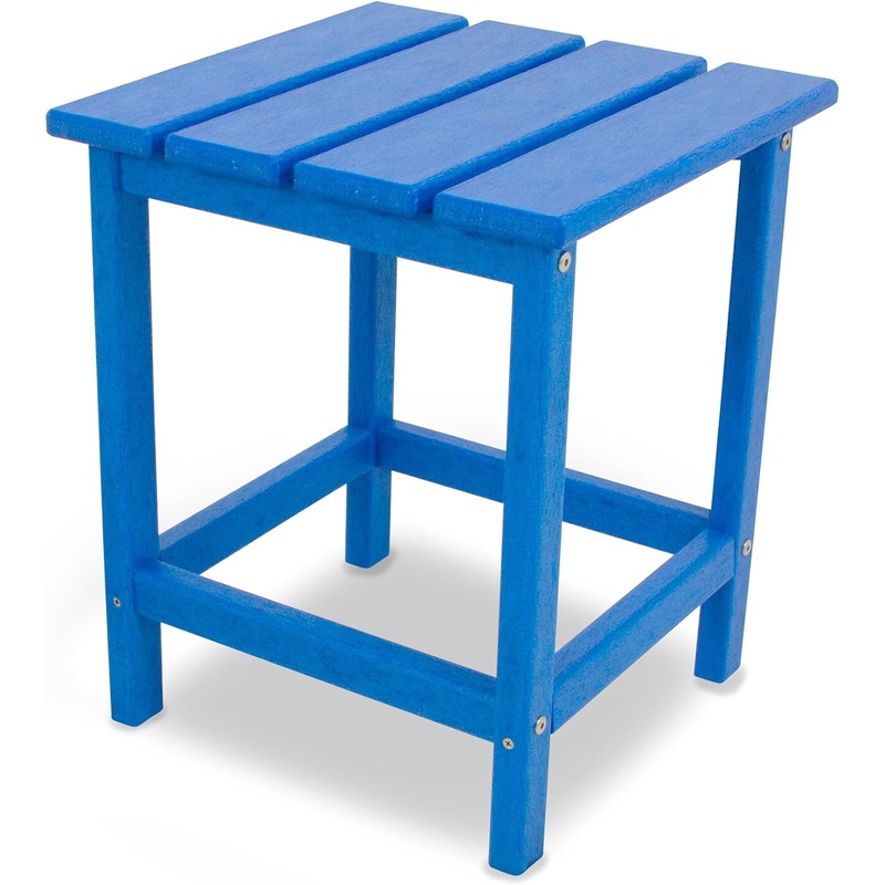 POLYWOOD ECT18PB Long Island 18 Side Table, Pacific Blue | Bigbigmart.com