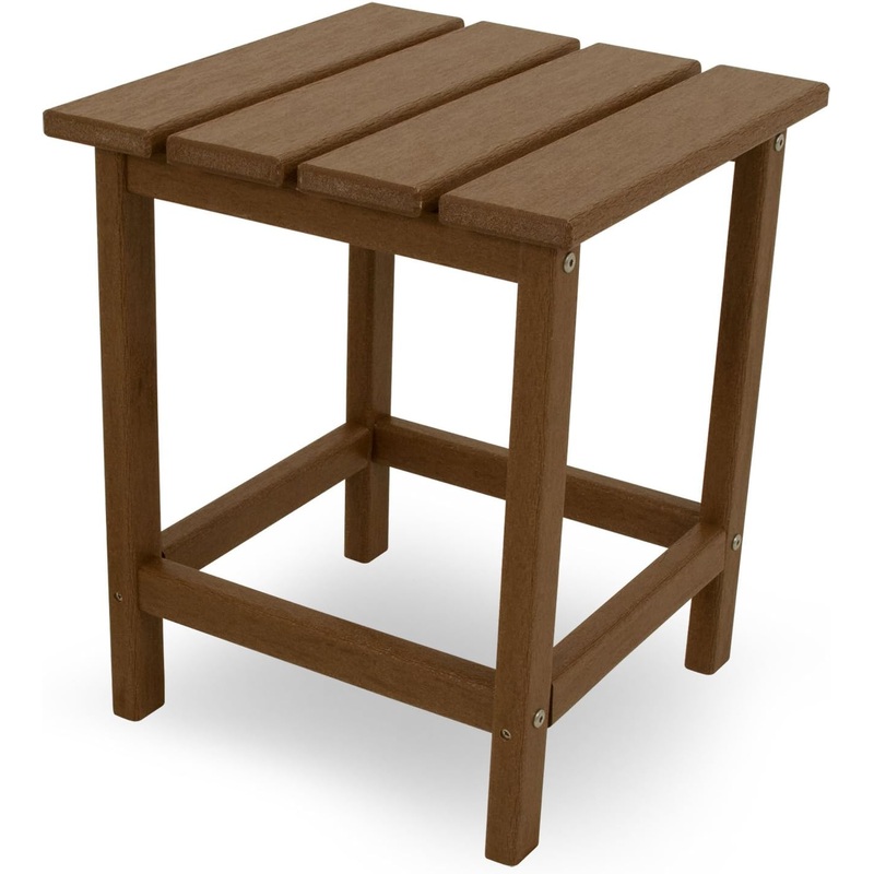 POLYWOOD ECT18TE Long Island 18-Inch Side Table, Teak | Bigbigmart.com