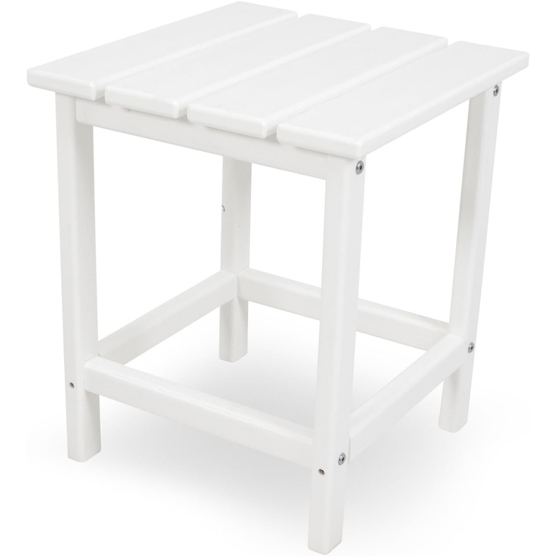 POLYWOOD ECT18WH Long Island 18 Side Table, White | Bigbigmart.com
