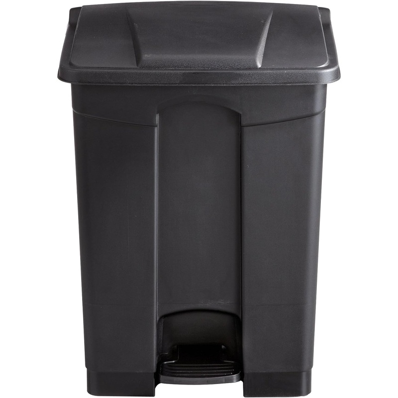 Safco Products Plastic Step-On Trash Can 9922BL, Black, Hands-Free Disposal, 17-Gallon Capacity Perfect for Home, and Garage | Bigbigmart.com