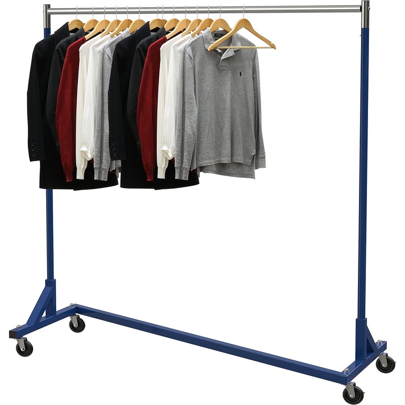 Simple Houseware Commercial Z Base Garment Rack, Blue | Bigbigmart.com