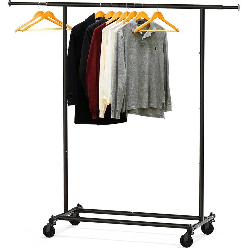 Simple Houseware Heavy Duty Clothing Garment Rack, Black | Bigbigmart.com