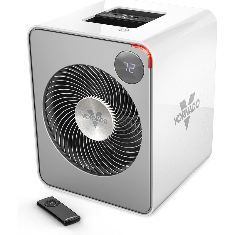 Vornado VMH500 Whole Room Metal Heater with Auto Climate, 2 Heat Settings, Adjustable Thermostat, 1-12 Hour Timer, and Remote, Ice White | Bigbigmart.com